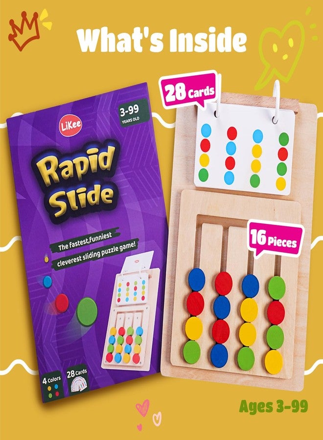 LiKee Slide Puzzle Color Sorting Matching Toys, Airplane Car Travel Busy Board for Toddler No-Lose-Parts and Portable, Montessori Wooden Educational Toys Board Games for Kids Boys Girls 3+ Years Old - Image 2